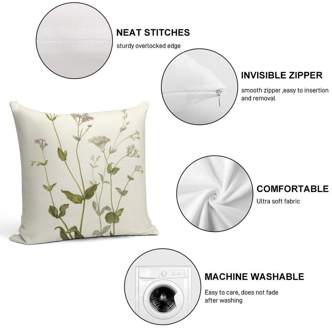 Vintage Botanical Print Soft Shrink-Resistant Throw Pillow