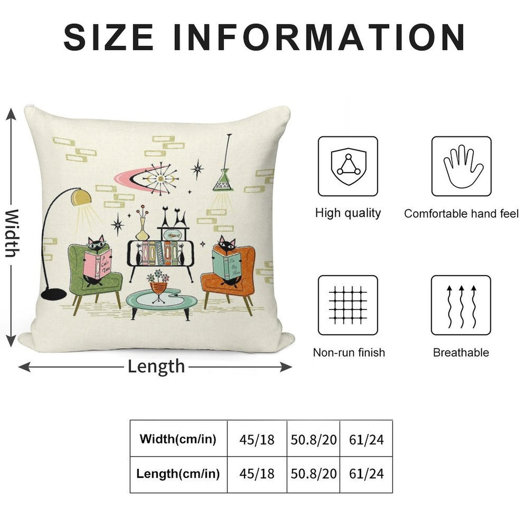 Cozy Cats' Den ©studioxtine Soft High-Density Material Throw Pillow