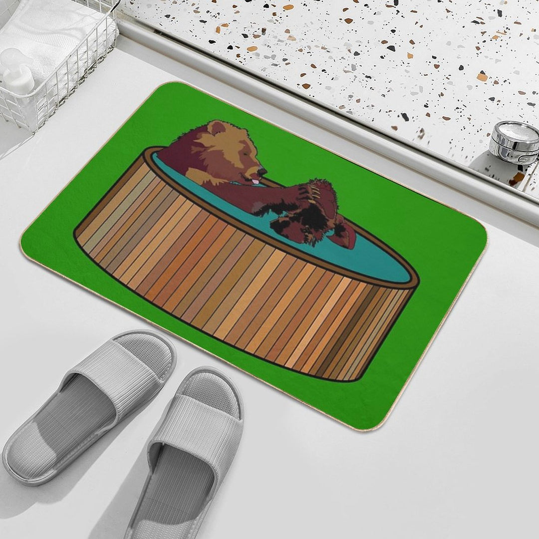 Hot Tub Bear  Eco-Friendly Bath Mat