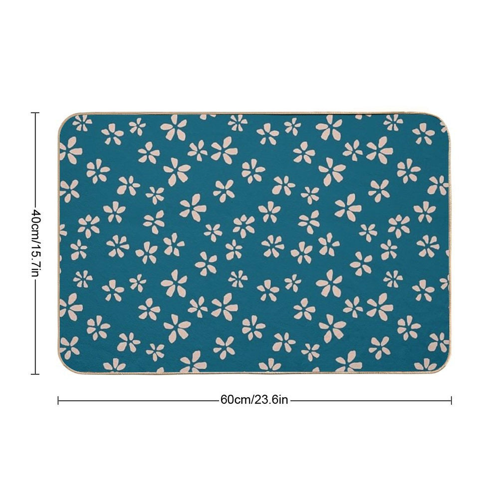 Blossom Scatter - Minimalist Floral Pattern  High-Traffic Bath Mat