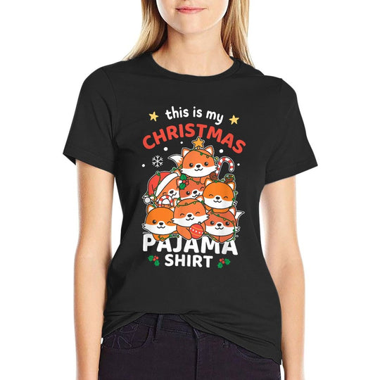 Fox Merry Christmas Fox Christmas Pajama  Relaxed-fit T-Shirt