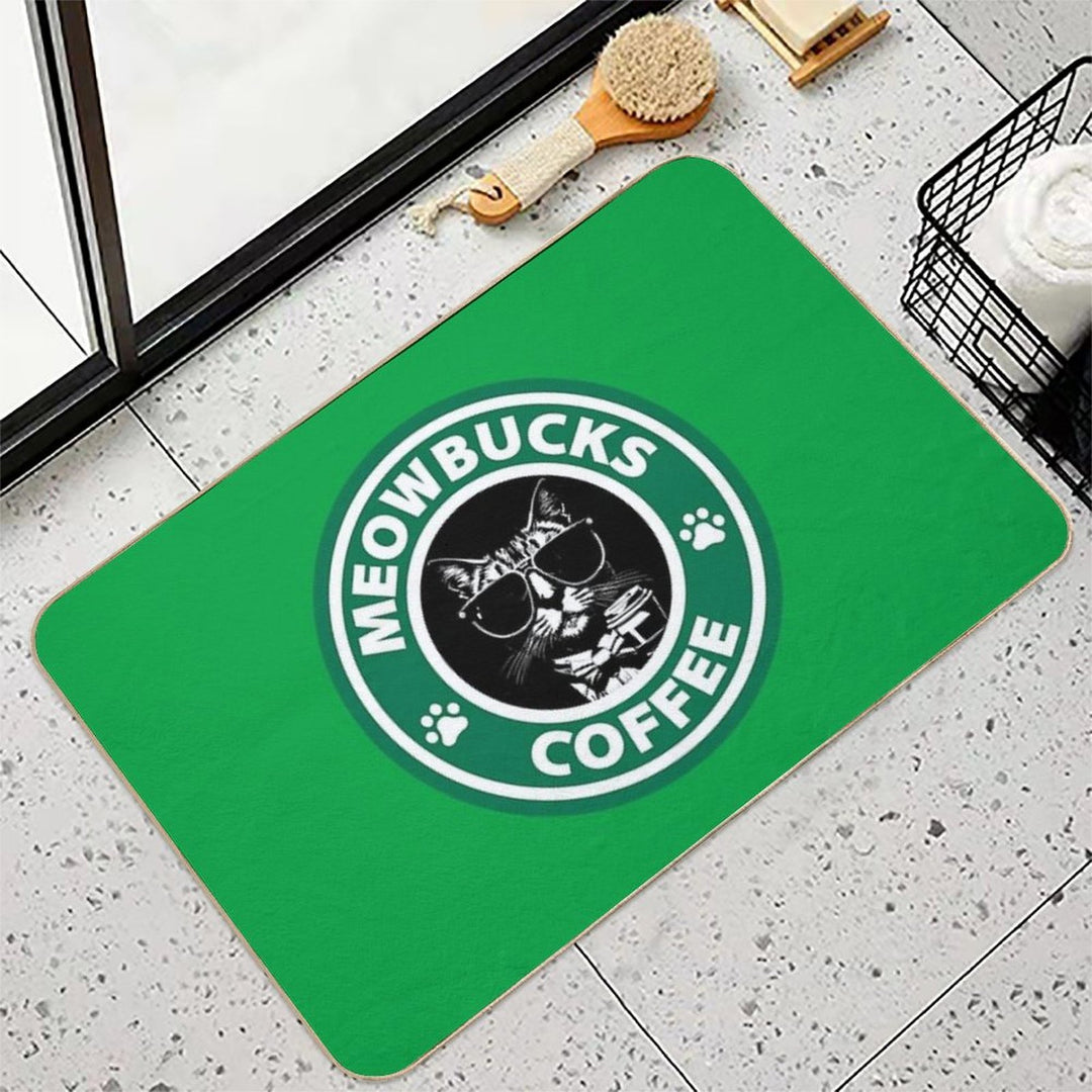 MeowBucks Coffee  Dirt-Trapping Bath Mat
