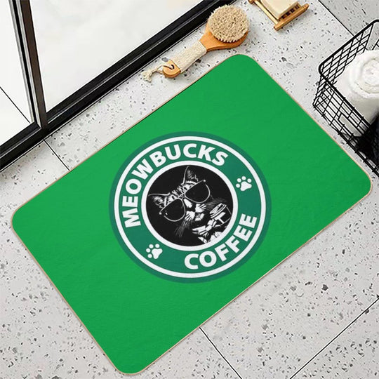 MeowBucks Coffee  Dirt-Trapping Bath Mat