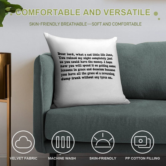 What A Sad Little Life Jane Soft Shrink-Resistant Throw Pillow