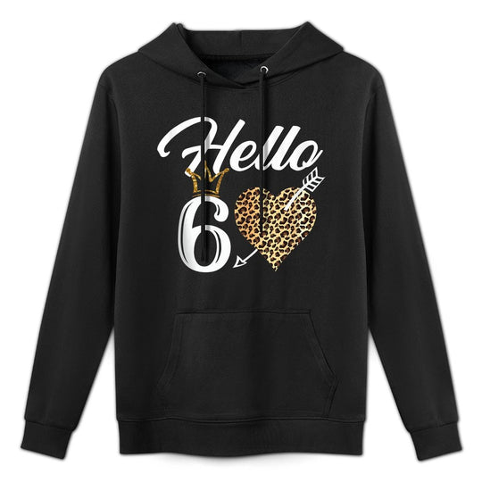 60th Birthday Shirt Hello 60 with Leopard Easy Care Hoodie