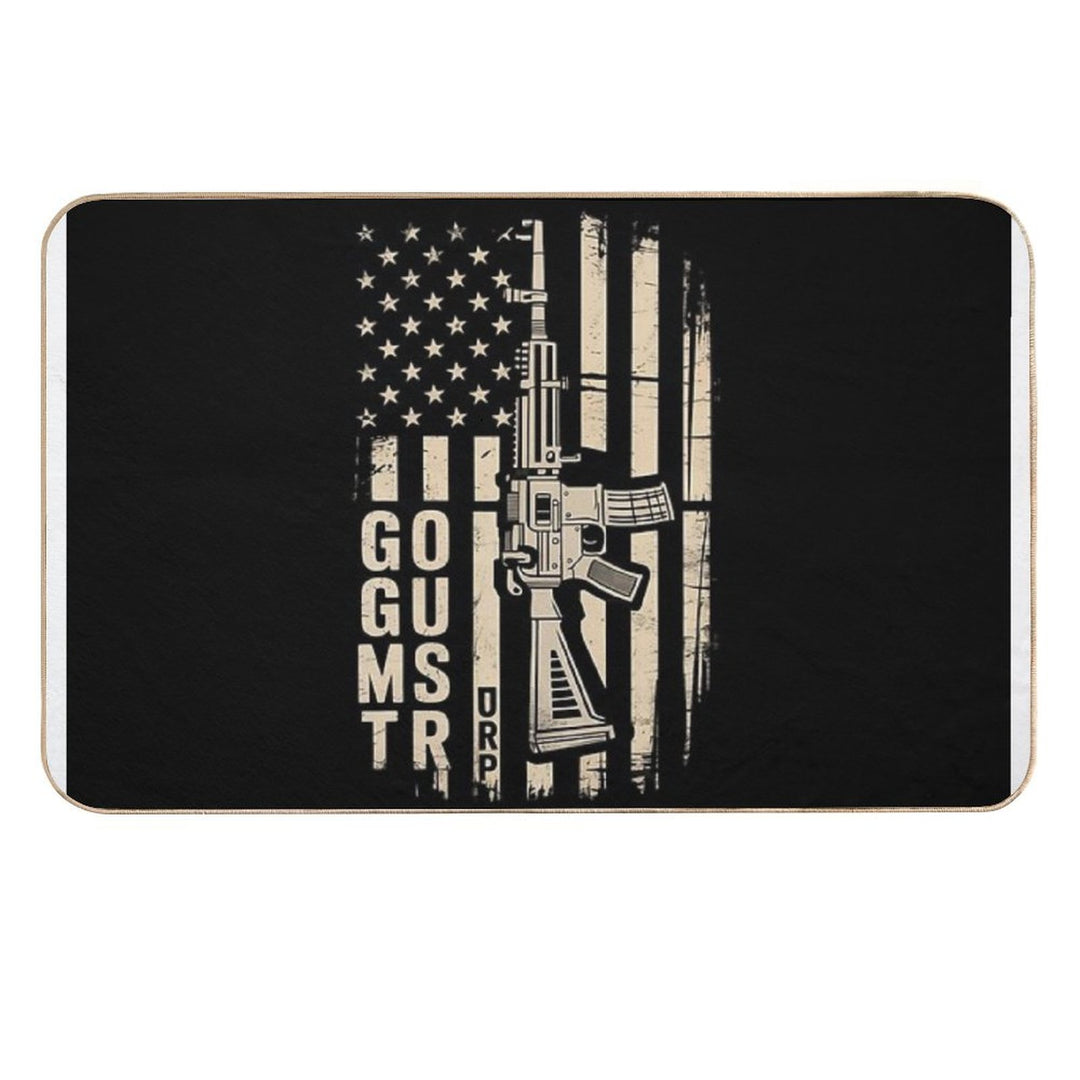 God Guns And Trump 2nd Amendment Flag  Fade-Resistant Bath Mat