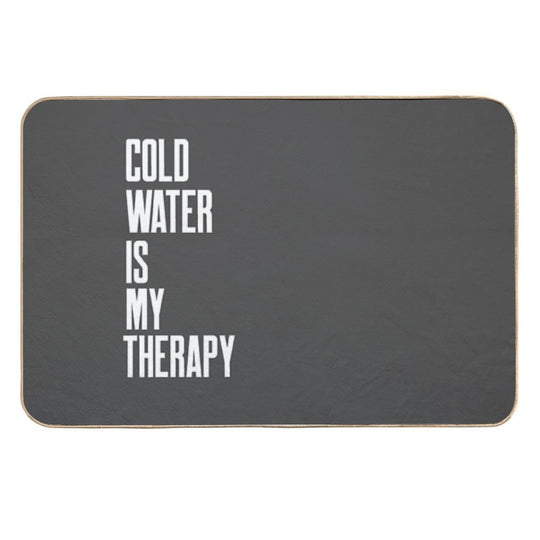 Cold Water Is My Therapy - Text Design - White Text - Wild Swimming Tees  Absorbent Bath Mat