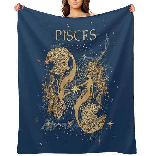 Pisces Zodiac Woman Lightweight Throw Blanket