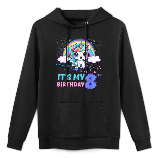 It's My 8th Birthday 8 Years Old Birthday Eight Year Old Adjustable Hood Hoodie