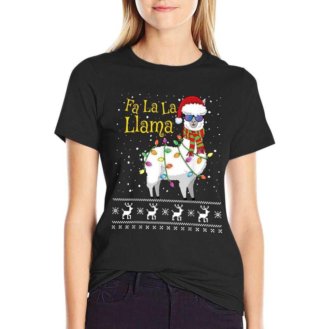 Fa La La Llama Christmas Funny Christmas Llama  Stretchy T-Shirt