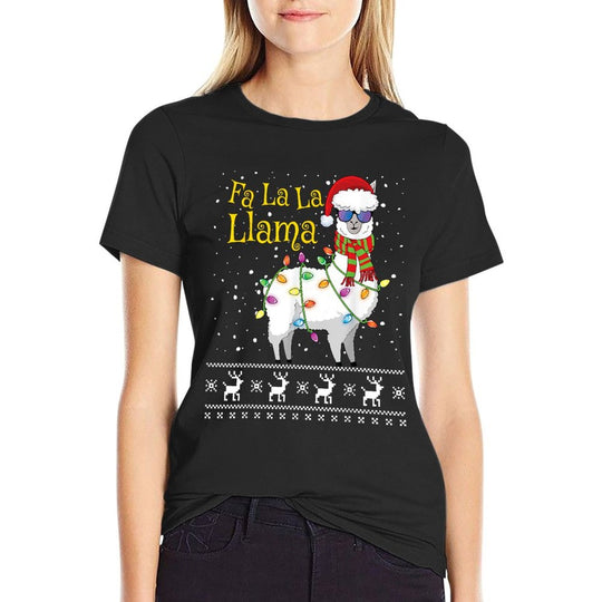 Fa La La Llama Christmas Funny Christmas Llama  Stretchy T-Shirt