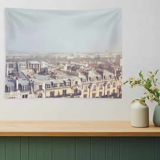 Paris Morning Rooftops Tapestry