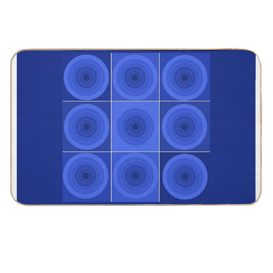 Blue Circles 1  Fade-Resistant Bath Mat