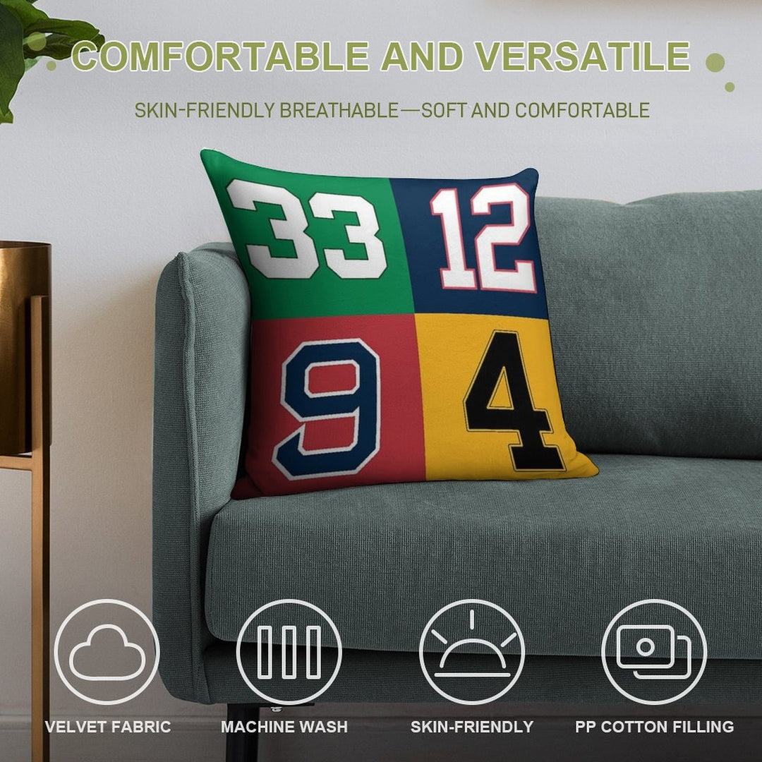 Boston Sports Legends Soft Home Decor Throw Pillow