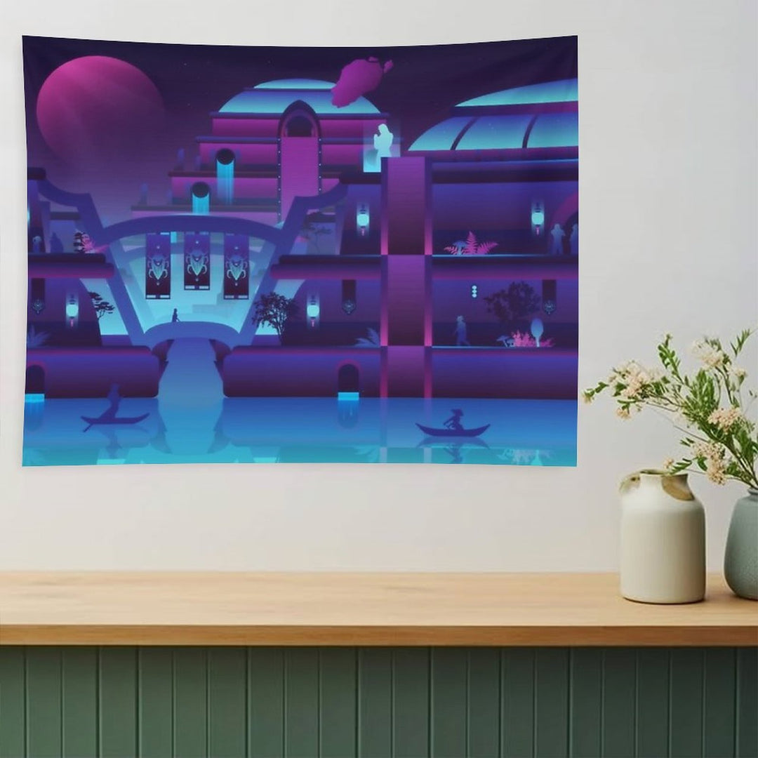 Synthwave Vivec City Tapestry