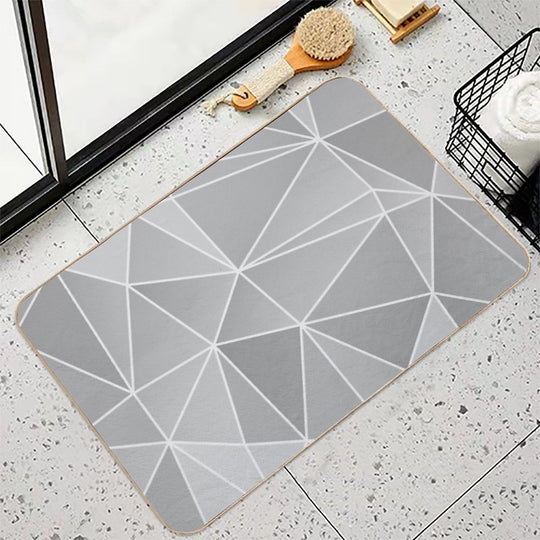 Geo Pattern (Silver Sand And White)  Multi-Purpose Bath Mat