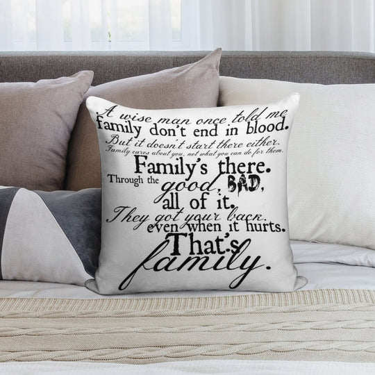Family Don't End in Blood Soft Bedroom Essential Throw Pillow
