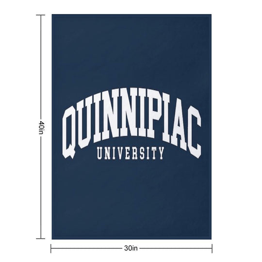 Quinnipac - College Font Curved Eco-conscious Throw Blanket