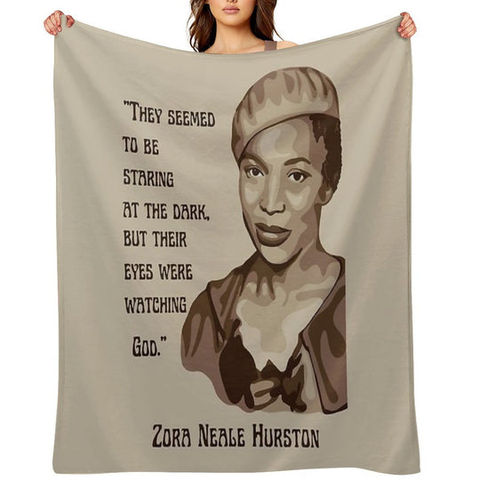 Zora Neale Hurston Portrait And Quote Quick-dry Throw Blanket