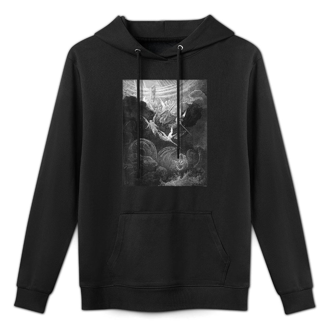 Gustave Dore Archangel Michael And Angels Fighting Dragon Relaxed Fit Hoodie