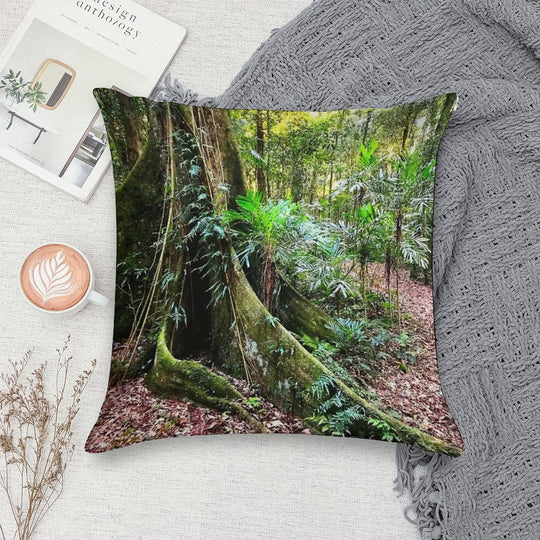 Exploring Rainforest Trees Soft Fade-Resistant Throw Pillow