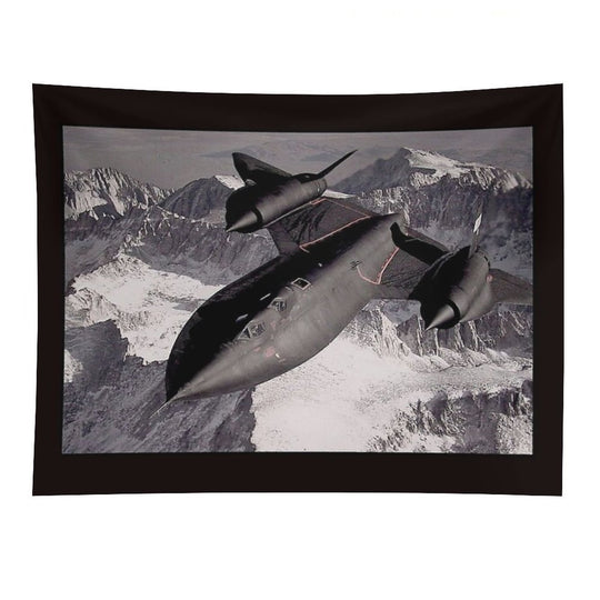 BLACKBIRD SUPERSONIC  United States Military Jet Print Tapestry