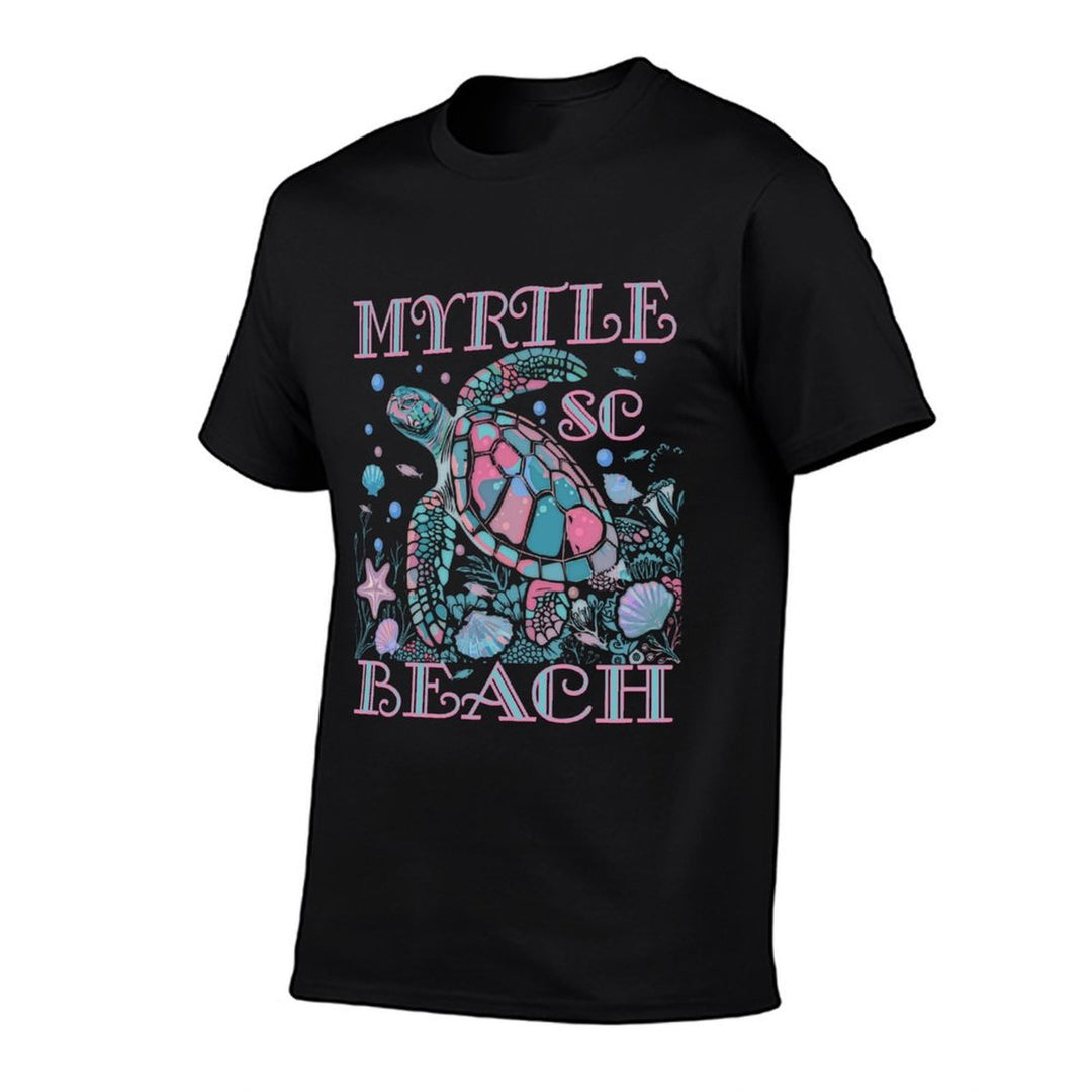 Sea Turtle Lover Myrtle Beach SC Family Beach Vacation  Summer-ready Fabric T-Shirt