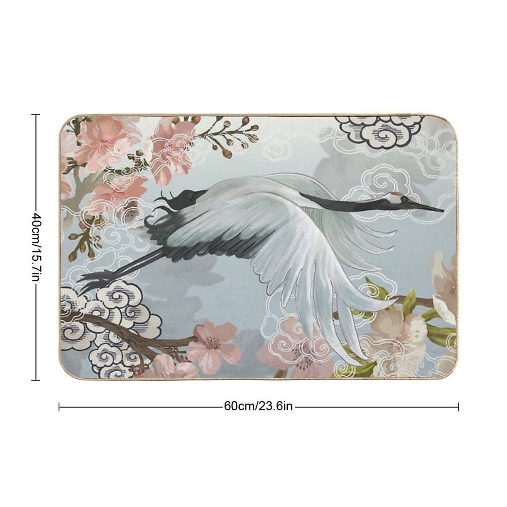 Japanese Crane  Odorless Bath Mat
