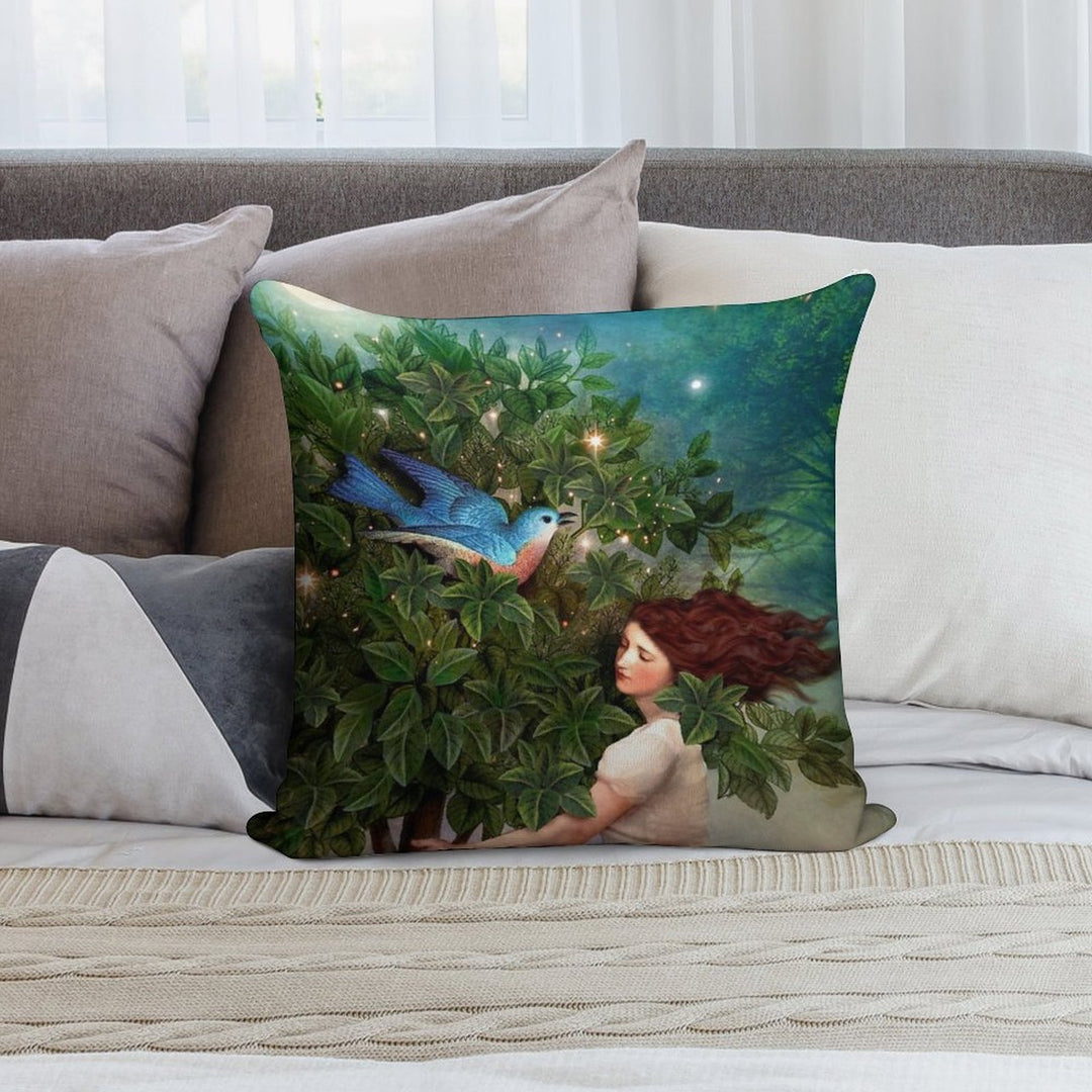 A Bluebird's Song Soft Multiple Sizes Throw Pillow