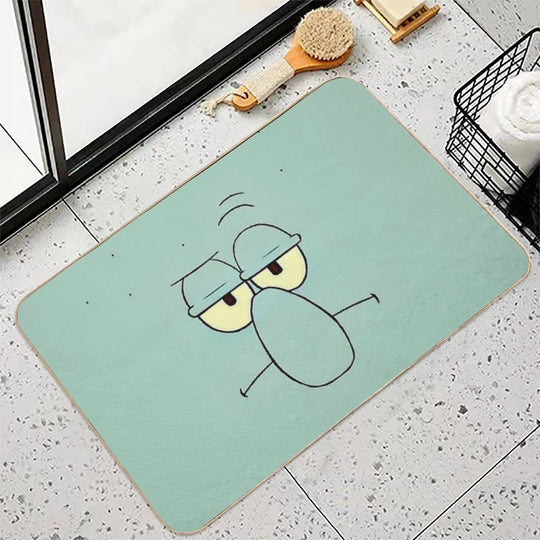 Squidward Face - Spongebob -  Easy To Clean Bath Mat
