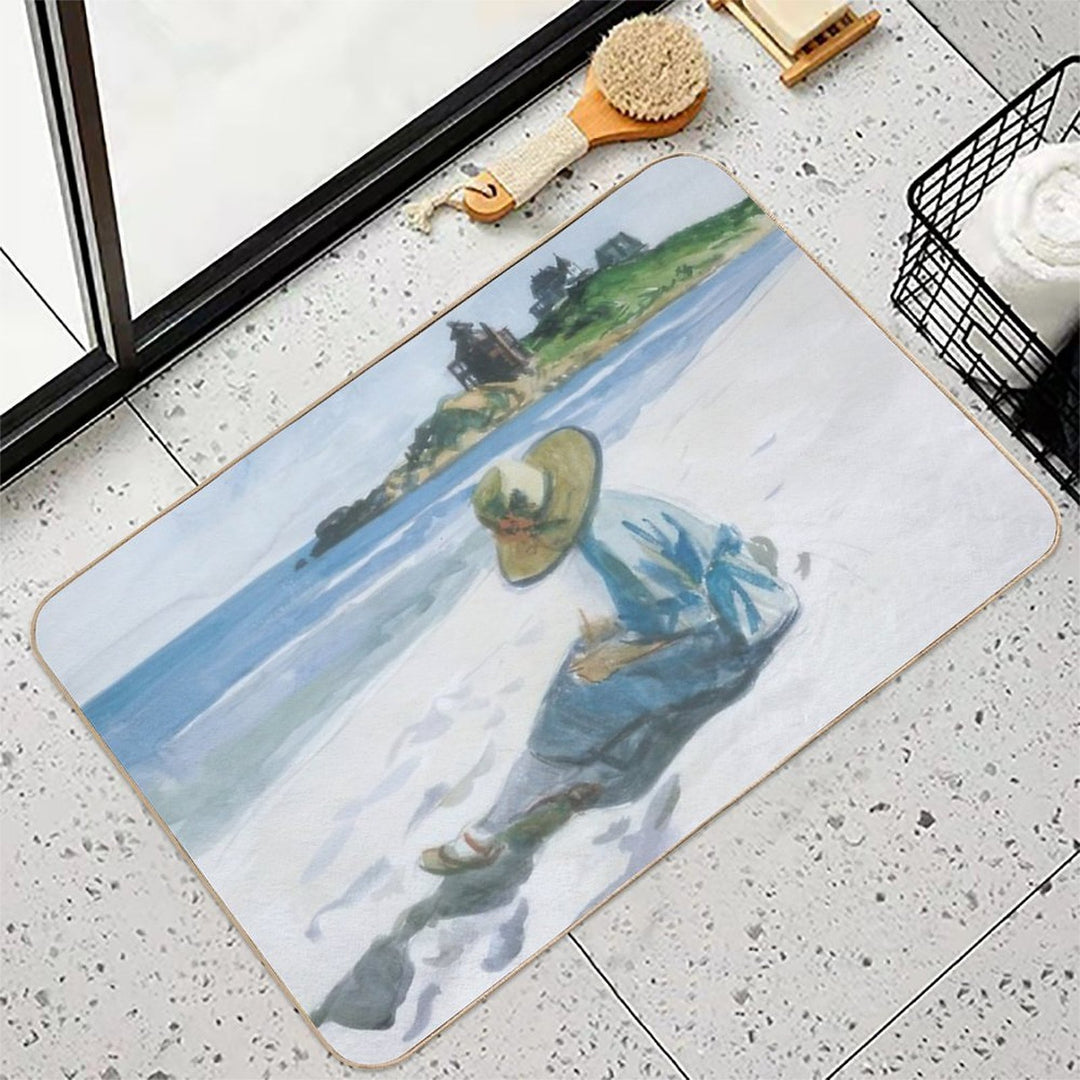 Jo Sketching at Good Harbour Beach   1923 by Edward Hopper  Easy To Clean Bath Mat