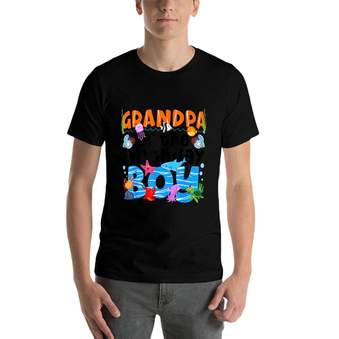 Grandpa Under Sea Birthday Party Ocean Sea Animals Themed  Eco-friendly Material T-Shirt