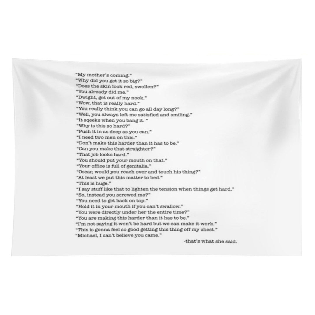 Every That's What She Said From The Office Tapestry