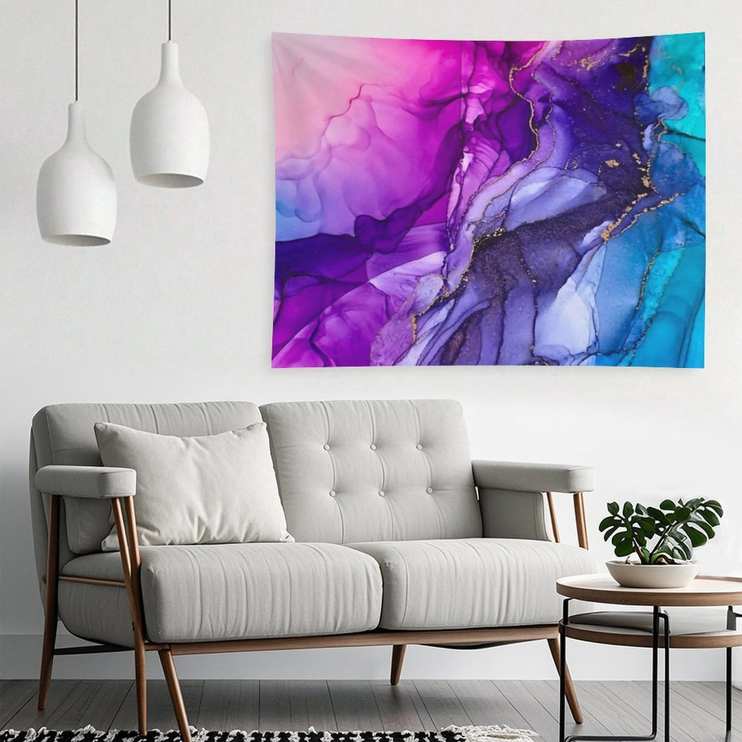 Abstract Vibrant Rainbow Ombre Tapestry