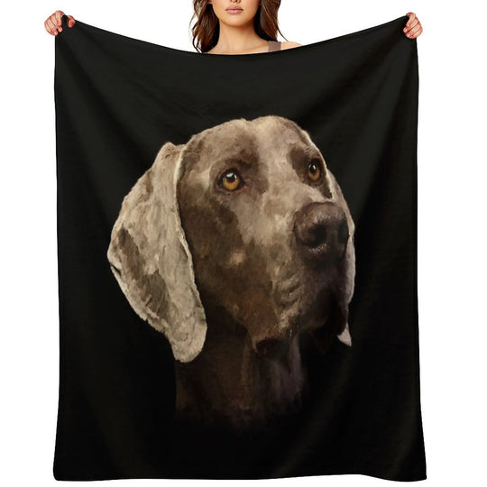 Weimaraner Portrait Gift-ready Throw Blanket