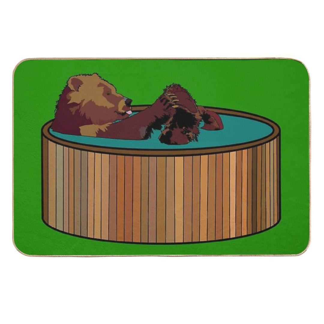Hot Tub Bear  Non-Slip Bath Mat
