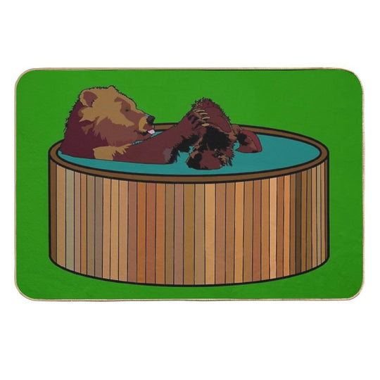Hot Tub Bear  Non-Slip Bath Mat
