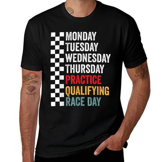 Funny Monday Tuesday Thursday Practice Qualifying Race Day  Moisture-wicking T-Shirt