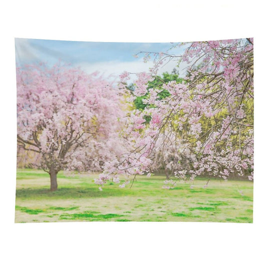 Cherry Blossoms Blooming in A Fantastic Garden Tapestry