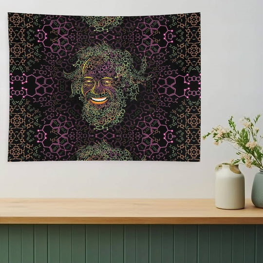 Alexander Shulgin MDMA And 2C-B Molecules Psychedelic Portrait Tapestry