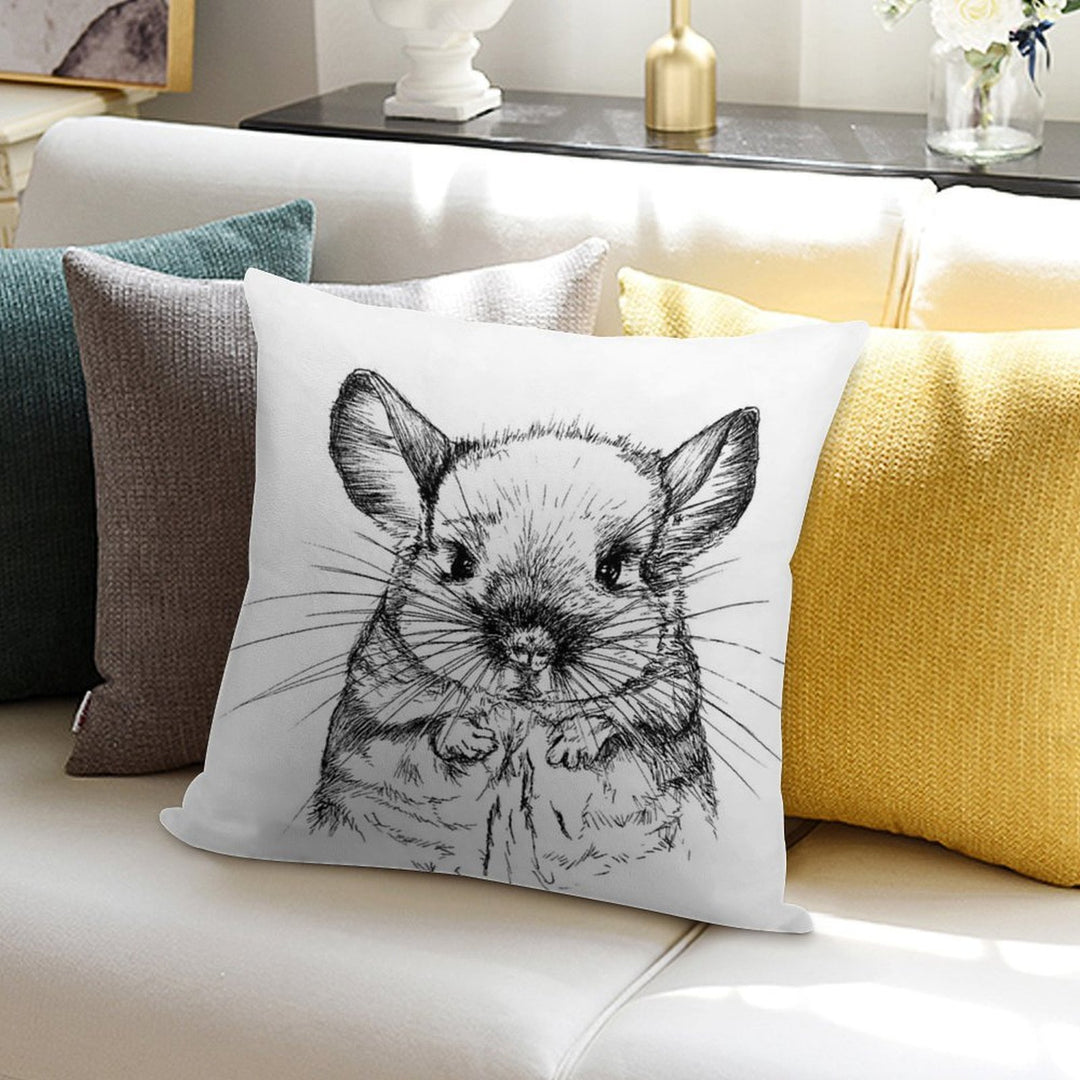 Chinchilla My Love Soft Short Plush Fabric Throw Pillow