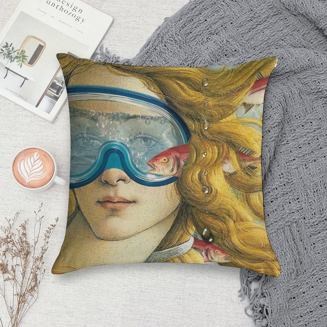 Just Keep Swimming Soft Reinforced Edging Throw Pillow