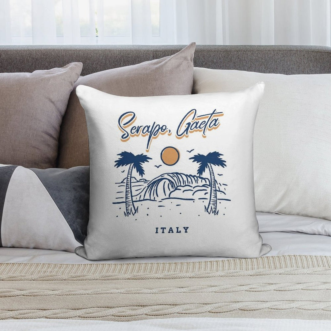 Serapo Gaeta Beach Surfing Italy Soft Gift Ready Throw Pillow