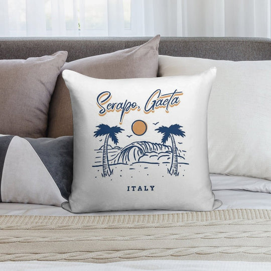 Serapo Gaeta Beach Surfing Italy Soft Gift Ready Throw Pillow