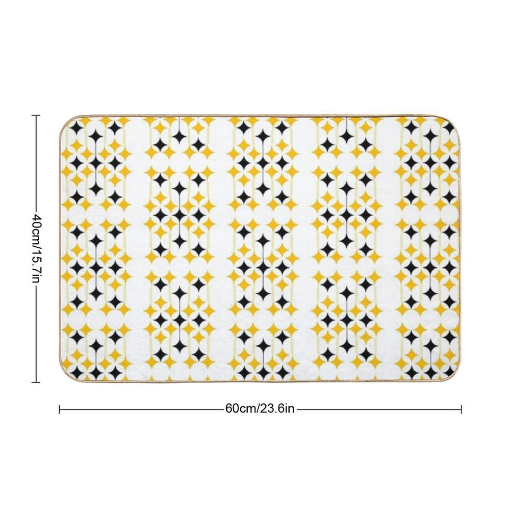 Mid-Century Modern Starburst Pattern – Retro Geometric Design  Non-Slip Bath Mat