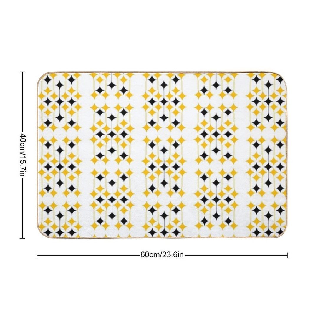 Mid-Century Modern Starburst Pattern – Retro Geometric Design  Non-Slip Bath Mat