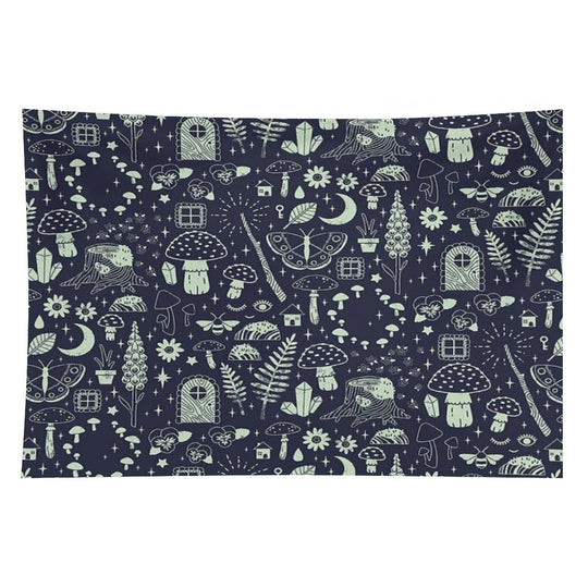 Fairy Garden Midnight Tapestry