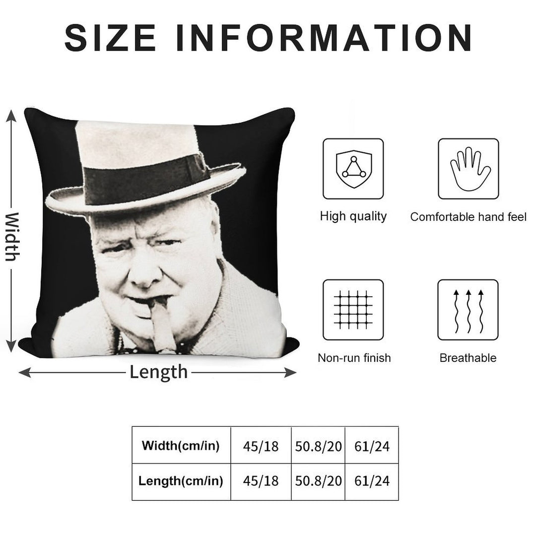 Wiston Churchill Face Soft Multiple Sizes Throw Pillow