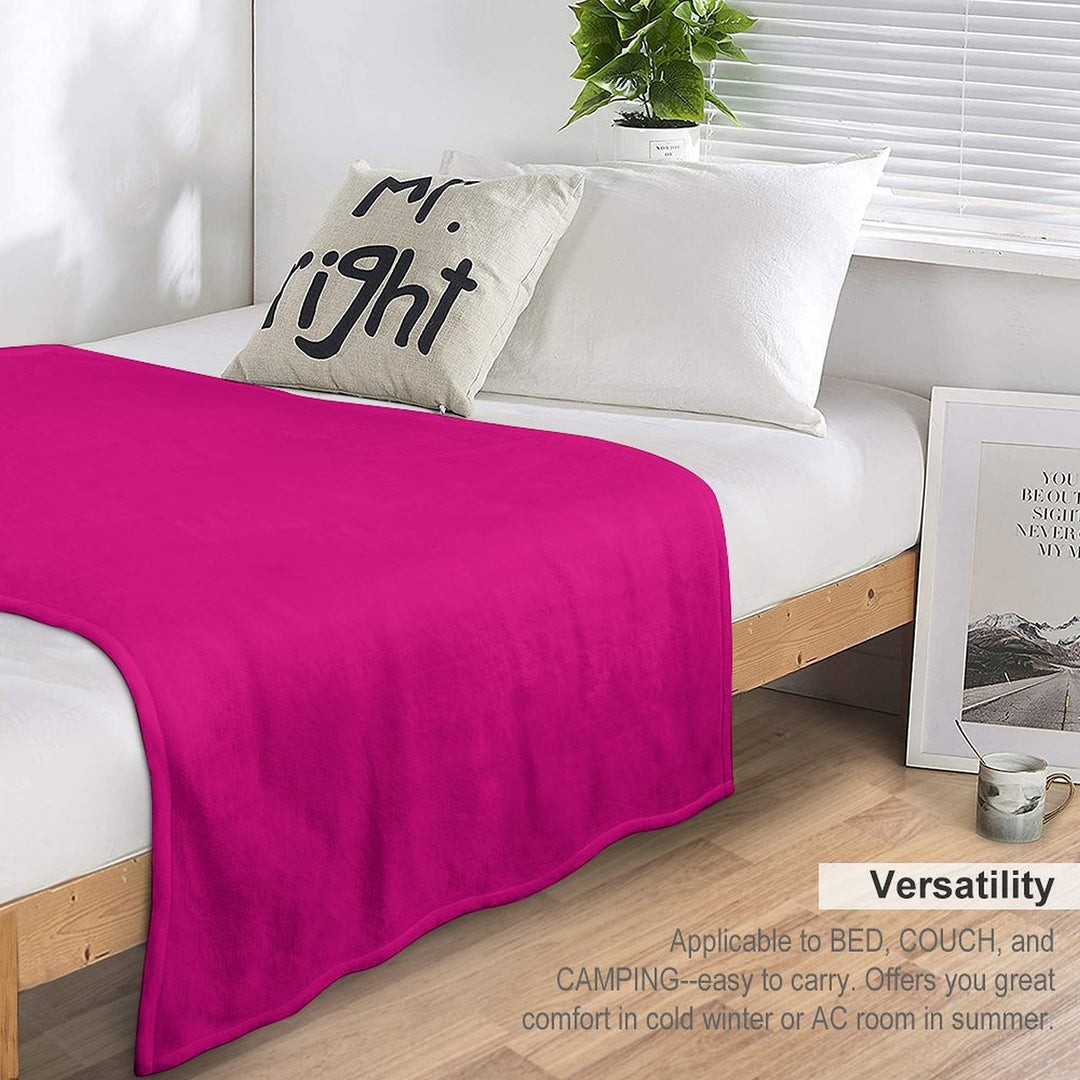 Hot Pink Fuchsia Solid Color Decor Quick-dry Throw Blanket