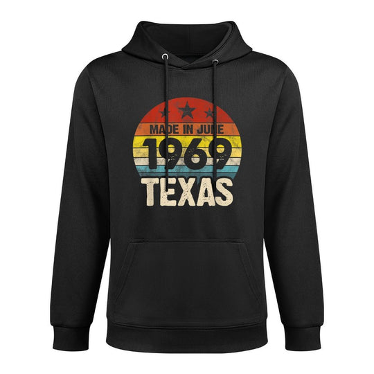 Made in Texas Born in 69 - June 1969 50th Birthday Gift Shape Retention Hoodie